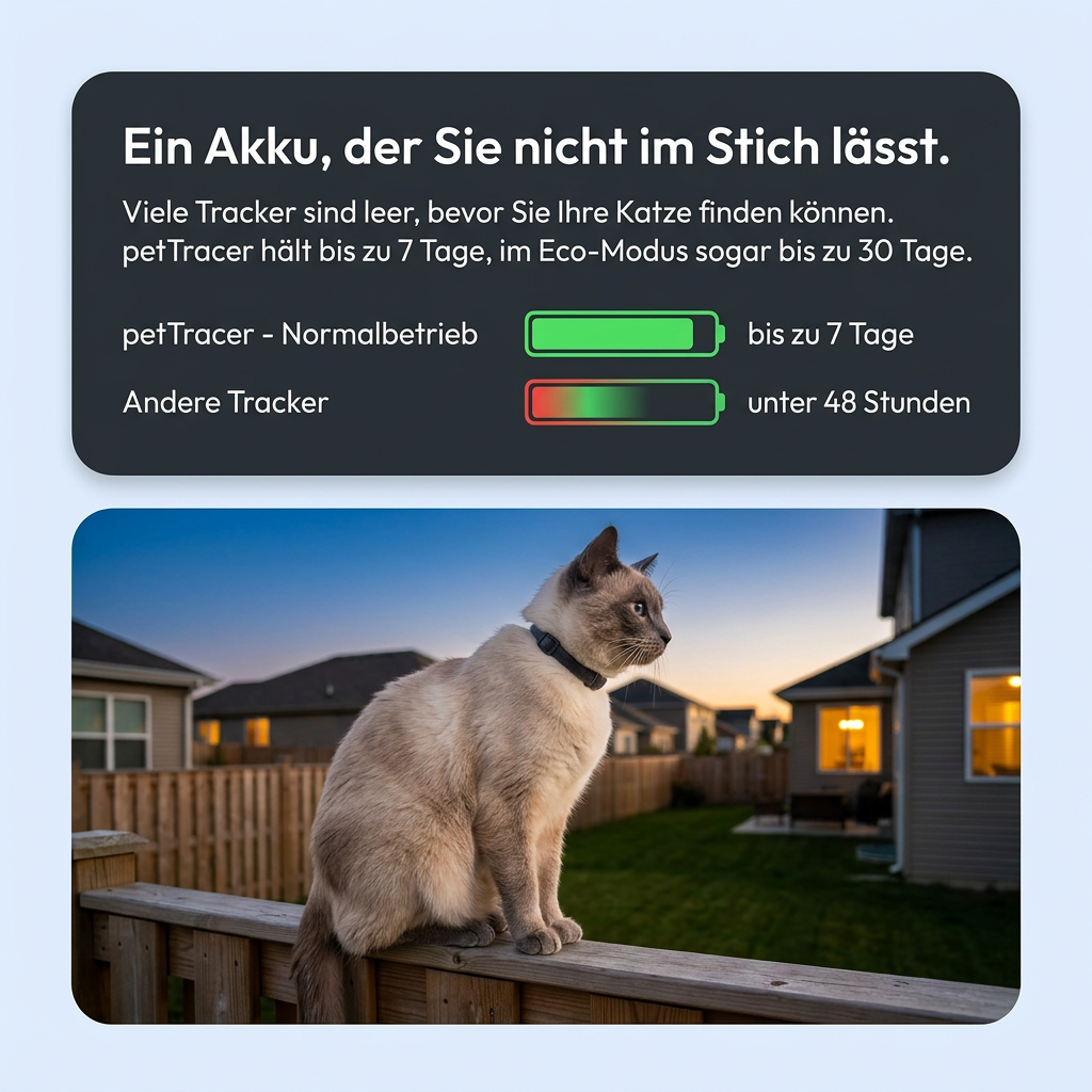 petTracer Akku-Laufzeit
