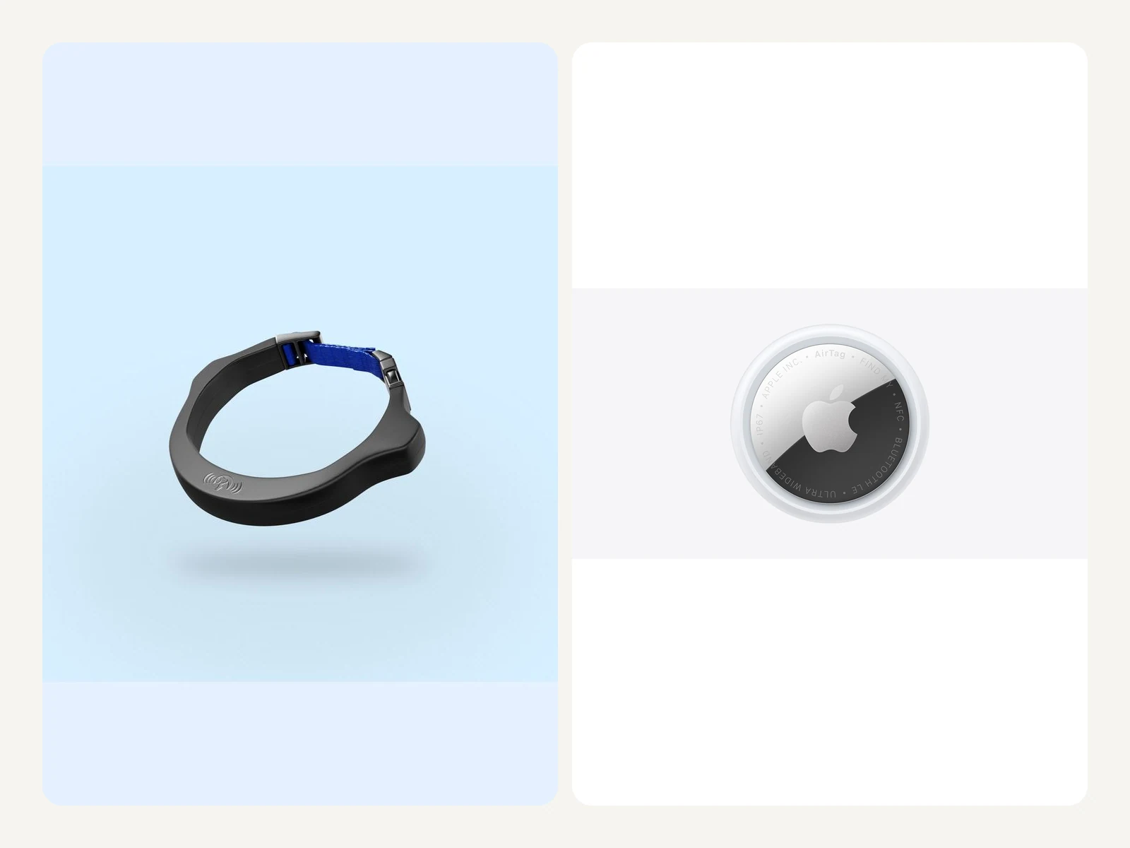 Originales petTracer Halsband und offizieller Apple AirTag im sachlichen Vergleich